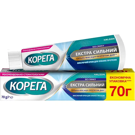 Фиксирующий крем для зубных протезов Corega Экстра Сильный Без Вкуса 70 г
