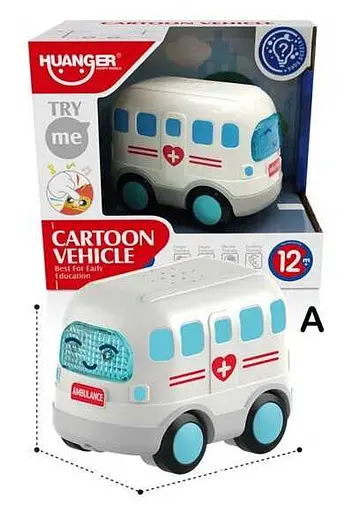 Машинка HE 0537-1 "Скорая помощь", звук, свет, в коробке (6900048090039) - фото 3