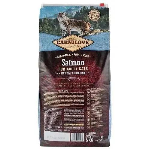 Сухой корм Carnilove Cat Sensitive & Long Hair для кошек с чувствительным пищеварением лосось 6 кг - фото 4