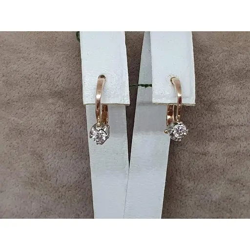 Золотые серьги ЮЗ "Багет" с бриллиантами. В0215 - фото 4