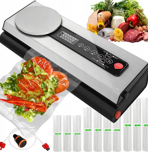 Вакууматор для продуктов Ruhhy 22533 со встроенными весами и резаком + 9 рулонов пленки - фото 2
