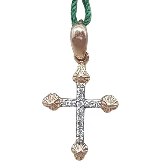 Золотий хрестик ЮЗ "Багет" з діамантами. 3996