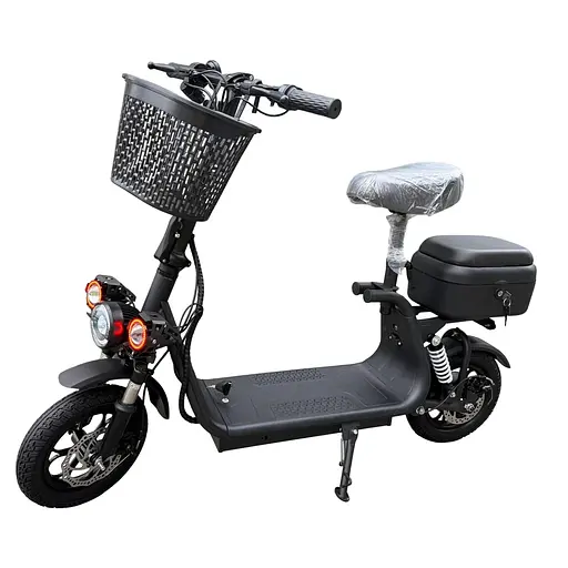 Электросамокат EVOBIKE Zen U12 MAX черный | 800W 23 Ah |  электросамокат с тремя фарами, корзинкой и кофрой (модель 2025 года) - фото 1