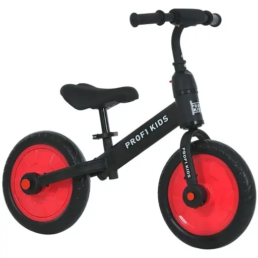 Детский беговел-велосипед MBB 1012-3 Profi Kids 12" EVA-колеса эксцентрик черно-красный