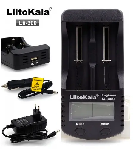 Профессиональное зарядное устройство Liitokala Lii-300 + автоадаптер Повербанк - фото 8