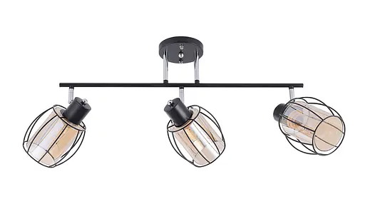 Стельова люстра на 3 плафони 91180M/3 чорний+хром