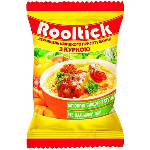 Вермишель быстрого приготовления Rooltick со вкусом курицы 55 г - фото 1