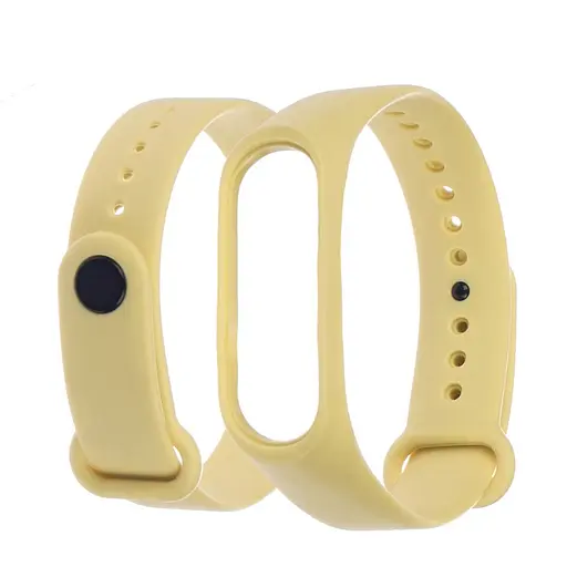 Силиконовый ремешок для Xiaomi Mi Band 3/4, 26 желто-зеленый - фото 1