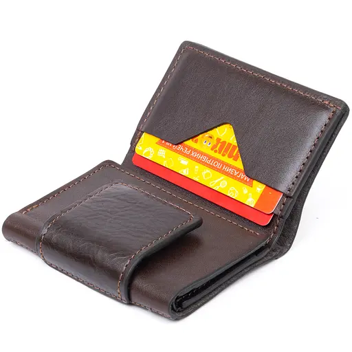 Мужской кожаный кошелек Grande Pelle 7.5х10х2.5 см acs0015039 - фото 3