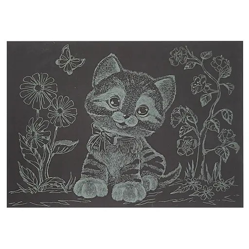 Гравюра А5 "Котик-1" ГрА5з-12 эконом вариант в пакете 21 х 14,8 см