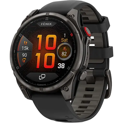 Смарт-часы Garmin Fenix 8 Pro AMOLED Sapphire 47 мм Carbon Gray DLC Titanium with Black/Pebble Gray Silicone Band 010-03198-01 (145042)