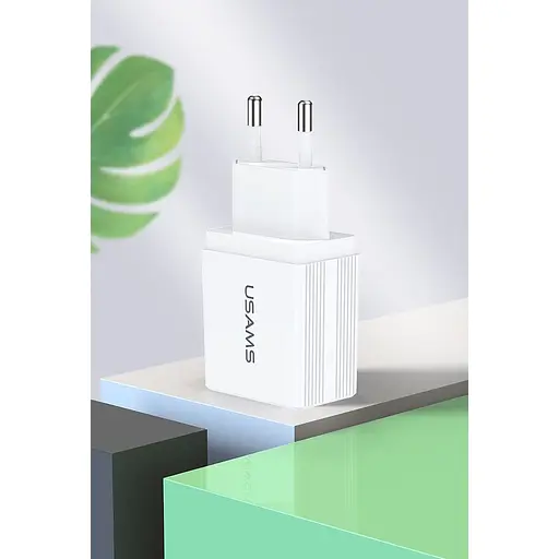 Сетевое зарядное устройство Usams T24 double USB 2.1A White [64231] - фото 4