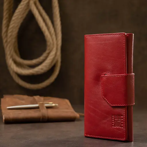 Кожаный женский кошелек Grande Pelle 19.5х10х2 см acs0018782 - фото 8