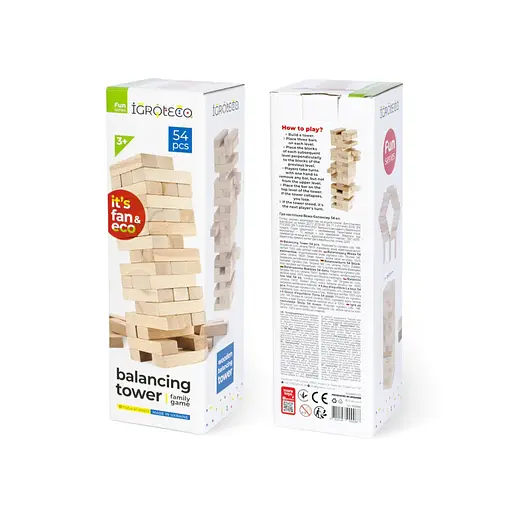 Настільна гра Дженга "Вежа-балансир" Igroteco 900088 54 елементи