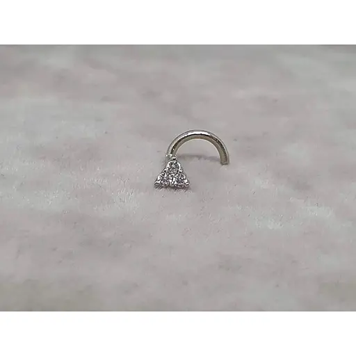 Золота сережка-пірсинг Астор в ніс з фіанітом. 2182442Б - фото 2