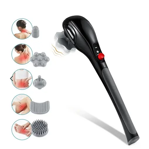 Масажер ручний для тіла B-6 + 5 насадок (Чорний) - фото 6