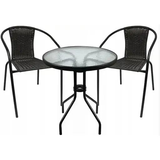 Садові меблі Chomik Bistro New стіл та 2 стільці чорний