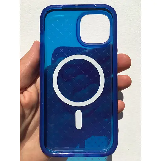 Оригінальний протиударний чохол Tech21 Evo Check MagSafe Blue для iPhone 13/14 (T21-9818) - фото 2