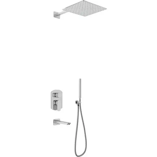 Душова система Kohlman Foxal 25 chrome + BOX прихованого монтажу QW211FQ25, Хром - фото 1