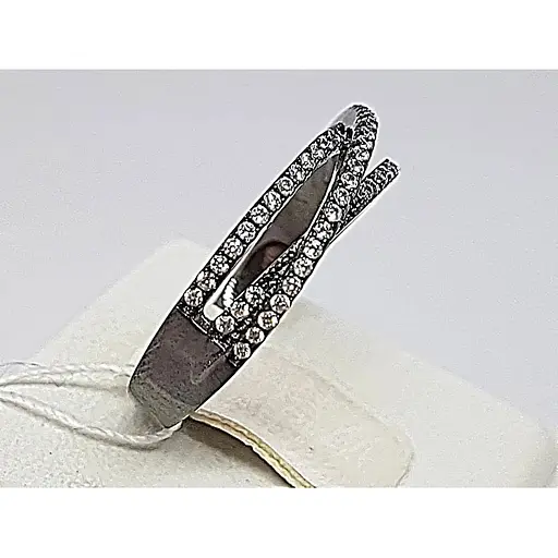 Срібне кільце Золотий квартал з фіанітами. Артикул 308991 18 - фото 3