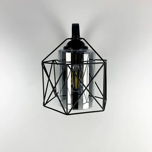 Металлическое бра в стиле Лофт в черном корпусе Арт. W 8180/1 Line F - фото 9