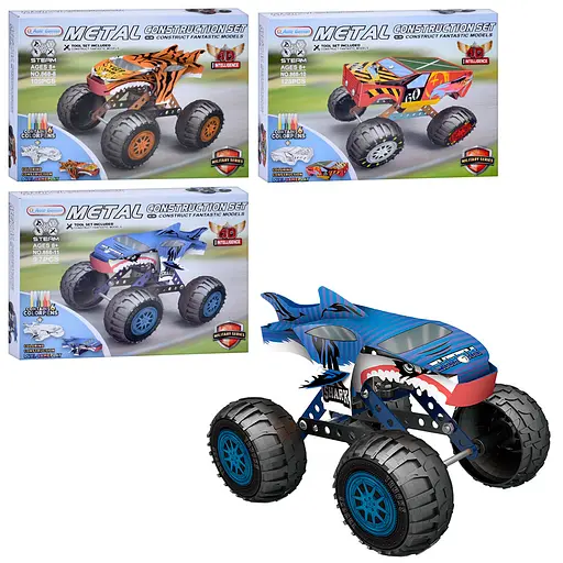 Конструктор Машина, від 97 деталей, метал+пластик, корпус-картон/розмальовка, фломастери, (В асортименті) - фото 2