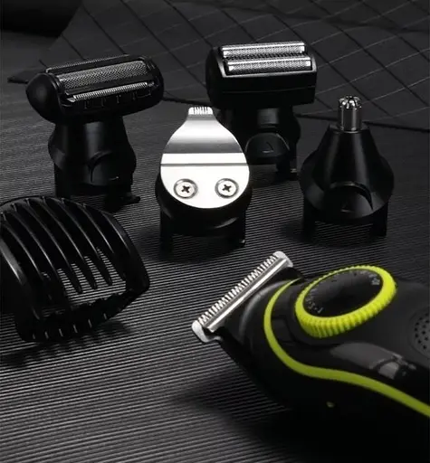 Профессиональная беспроводная машинка Kemei KM-696 для стрижки волос 5в1с USB и LED-дисплеем 5вт Черный - фото 6