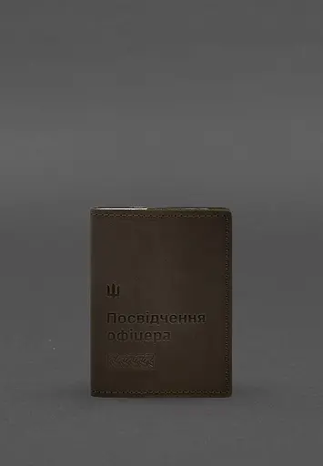 Кожаная обложка для удостоверения офицера 9.2 Темно-коричневый Crazy Horse - фото 2