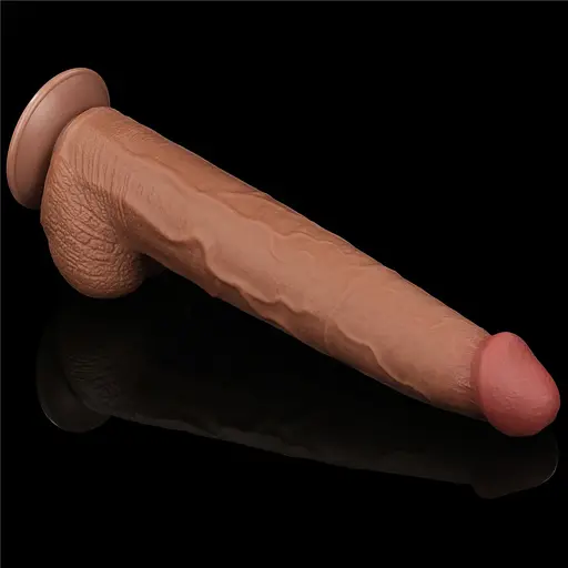 Фаллоимитатор LoveToy Sliding-Skin Dual Layer Dong King Sized 34 см коричневый - фото 5
