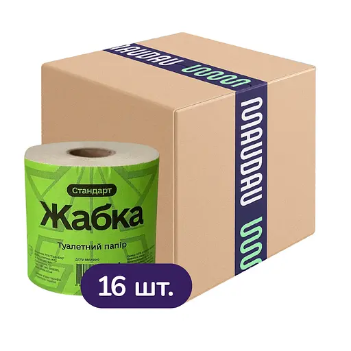 Туалетная бумага Жабка стандарт на гильзе 16 шт. - фото 1