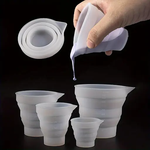 Силіконовий розкладний мірний стакан 250 мл з носиком та градуюванням вимірювальна склянка, Kitchen Master Прозорий 87385 - фото 6