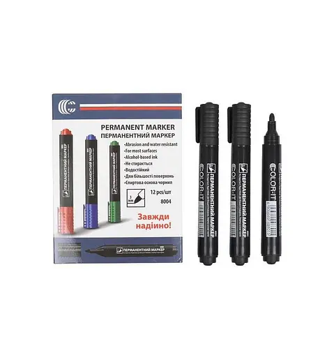 Маркер чорний COLOR-IT 8004(Black) Diamont "C" - фото 1