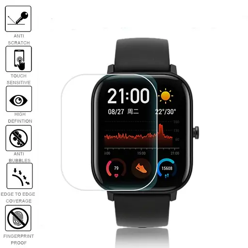 Защитная плёнка Amazfeel для смарт-часов Amazfit GTS/GTS2, комплект 2 шт. - фото 3
