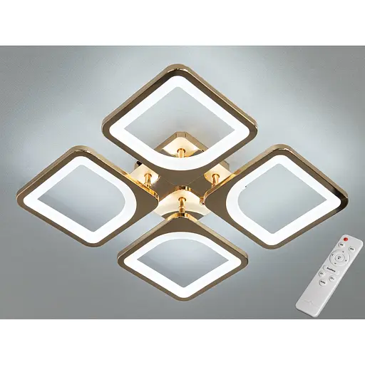 Світлодіодна люстра Romin смарт світильник з пультом 60W золото - фото 1