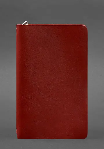 Кожаный блокнот (софт-бук) 8.0 на резинке красный краст - фото 1