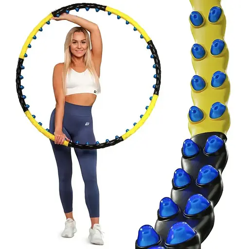 Хулахуп Hop-Sport HS-080HH с массажером 110см черно-желтый - фото 8