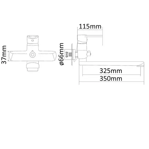 Змішувач для ванни Rj Kink RBZZ003-9B Хром - фото 2