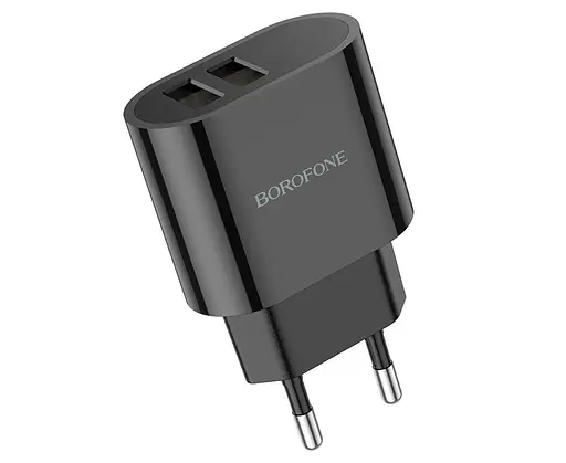 Зарядний пристрій Borofone BA63A 2 USB з дисплеєм чорний - фото 3