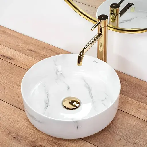 Умивальник Rea Sami nature marble накладний мармур REA-U6606, Мармур - фото 4