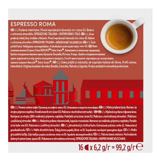 Уцінка. Кава в капсулах NESCAFE Dolce Gusto Espresso Roma 99.2 г (16 шт. по 6.2 г) - фото 7