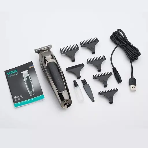 Тример для бороди VGR VOYAGER PROFESSIONAL TRIMMER универсальний тример для стрижки волосся, машинка для стрижки аккумуляторна, тример для гоління
 - фото 7
