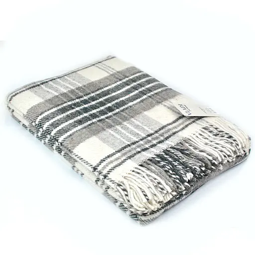 Плед вовняний Vladi Метро 140х200 біло-сірий-темно-сірий 4 - фото 1