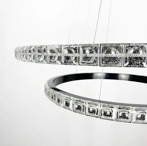 Подвесной светильник Delight Collection в черном каркасе с двойным кольцом Line.F SGJ 11/600+800 - фото 4