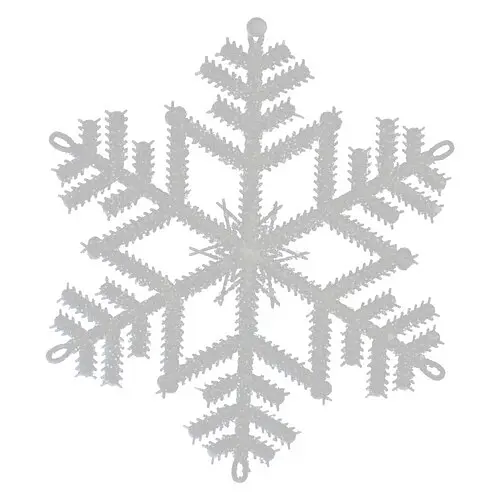 Снежинка с блестками 19 см - фото 2