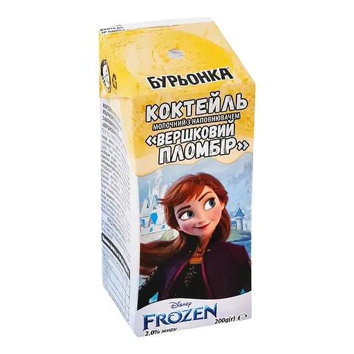 Коктейль молочный Буренка Disney Сливочный пломбир 2% 200 г