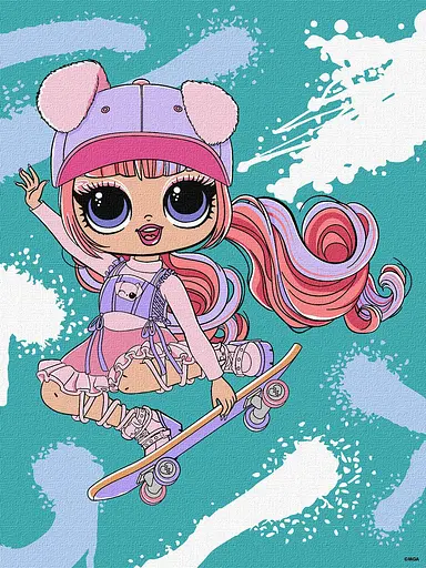 Набор для росписи по номерам для детей 5+ Tweens LOL Skate Dance Ali Dance, Ideyka, 30x40 см, КНО1207