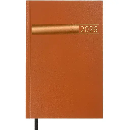 Ежедневник датированный Buromax Time 2026 A5 бумвинил коричневый (BM.21168-25)