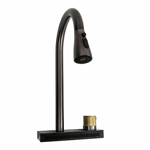 Змішувач для кухні з висувним виливом Platinum Водоспад ZS85 графіт - фото 1