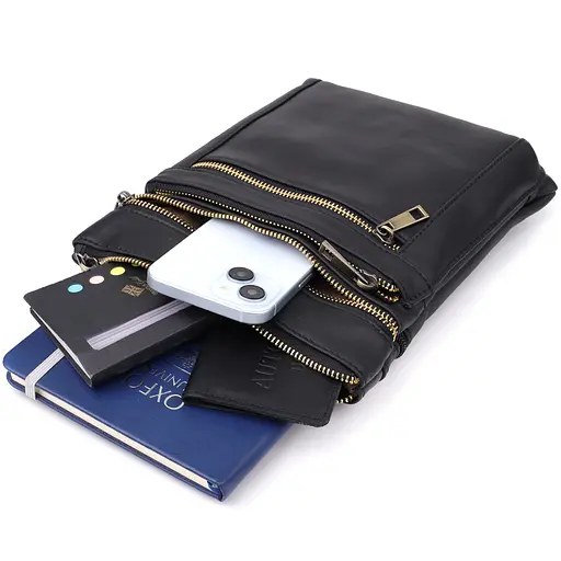 Повсякденна чоловіча сумка з натуральної шкіри Vintage 24х20х3 см sum0027512 - фото 8