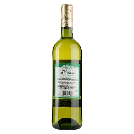 Вино Baron de Lirondeau Bordeaux белое сухое 0.75 л - фото 2